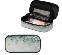 VQUVQV Estuche para lápices de gran capacidad, suministros escolares para la escuela, oficina, niñas, niños, adultos y adolescentes, Hoja de eucalipto de acuarela, Organizador de bolsas