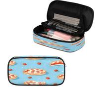 VQUVQV Estuche para lápices de gran capacidad, suministros escolares para la escuela, oficina, niñas, niños, adultos y adolescentes, Pizza de fresa, Organizador de bolsas
