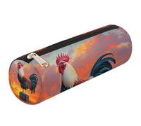 VQUVQV Estuche para lápices, suministros escolares, bolsa para bolígrafos para niñas, niños, estudiantes, almacenamiento de artículos de papelería, Rooster in the Sunset, Organizador de bolsas