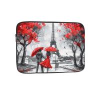 VQUVQV Funda portátil para laptop de 15 pulgadas, una pareja sosteniendo paraguas rojos, delgada, ligera, bolsa de transporte