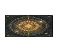 VQUVQV Golden Astrology Compass - Alfombrilla de mouse grande para juegos, alfombrilla protectora de escritorio con base de goma antideslizante para teclado, para el trabajo, la oficina y el hogar