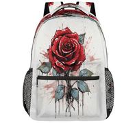 VQUVQV Mochila para mujeres y hombres, mochila escolar ligera para laptop, mochila informal para la universidad, trabajo, viajes, Red Rose Splashes of Ink