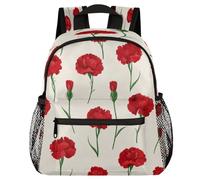 VQUVQV Mochila para niños y niñas, mochila de jardín de infantes, mochila escolar, mochila de viaje, mochila de viaje para niños de 3 a 8 años, Claveles rojos