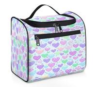 VQUVQV Neceser colgante, bolsa grande de viaje, organizador de maquillaje para mujeres y hombres, Corazones morados, verdes, ros
