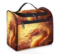 VQUVQV Neceser colgante, bolsa grande de viaje, organizador de maquillaje para mujeres y hombres, Dragón dorado