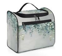VQUVQV Neceser colgante, bolsa grande de viaje, organizador de maquillaje para mujeres y hombres, Hoja de eucalipto de acuarela