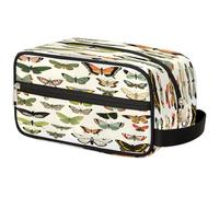 VQUVQV Neceser de viaje, para ducha, baño, maquillaje, organizador de cosméticos con asa, para mujeres y hombres, Guía de mariposas