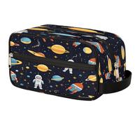 VQUVQV Neceser de viaje, para ducha, baño, maquillaje, organizador de cosméticos con asa, para mujeres y hombres, Universe Space Astronaut Planets