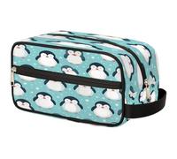 VQUVQV Neceser organizador de maquillaje, neceser de viaje de gran capacidad, Bonito patrón de pingüino, Neceser
