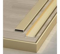 VQWQV 3pcs×100cm Aluminio Moldura Umbral, Tira De Transición De Piso Metálica En U para Laminado De 1.4 A 3.6cm, Tira De Borde Extra Ancha para Puerta Entrada(Gold,W1.56cm)