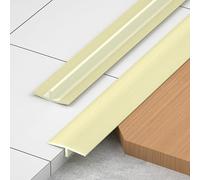 VQWQV Moldura En T para Transición Piso Tira PVC Borde con Acabado Veta Madera para Unir Huecos Piso Y Transiciones Puertas(Beige,90 * 2.5 * 1cm)