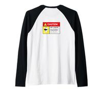 VR Player Gamer Advertencia de Peligro Realidad Virtual (Arte en la Parte Posterior) Camiseta Manga Raglan