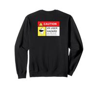 VR Player Gamer Advertencia de Peligro Realidad Virtual (Arte en la Parte Posterior) Sudadera