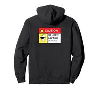 VR Player Gamer Advertencia de Peligro Realidad Virtual (Arte en la Parte Posterior) Sudadera con Capucha