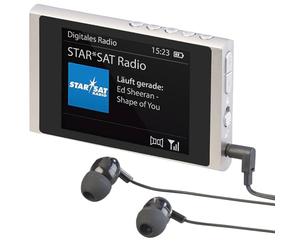 VR-Radio Radio de Bolsillo Digital Dab+/FM con batería Recargable, Pantalla a Color de 2,4", Auriculares y Carcasa de Aluminio