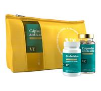 VR6 - Pack Tratamiento Anticaída del Cabello con Biotina + Zinc + Vitamina B6 | Vitaminas para el Cabello, Piel y Uñas | Probiótico + Cápsulas Anticaída + Neceser de Regalo | Sin Gluten y 100% Natural