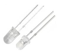 Vrabocry 100 diodos LED parpadeantes de 5 mm de color blanco cálido de 1,5 Hz de destello de un solo color, lente redonda transparente, 3 V, 20 mA, diodo emisor de luz