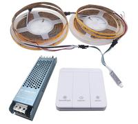 Vrabocry 10M WS2811 COB correr agua corriendo carreras de caballos que fluyen, la tira de LED blanca natural luz píxeles banda DC24V 360LEDs/m rastrea con controlador RF 24V fuente de alimentación