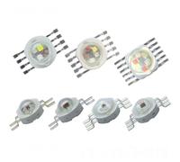 Vrabocry 10pcs High Power LED Chip RGB RGBWW RGBWW RGBWY RGBWY RGBWYV 3W 9W 12W 15W 18W LED Lámpara de escenario Luz Forma Colorida Fuente de Luz (4 pines, 9 W Rgb 3 en 1)