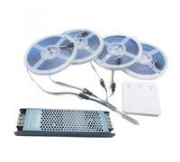 Vrabocry WS2811 2835 120Led/m Agua Fluyendo Carrera de Caballos Tira LED Tira de Luz Pixel Banda DC24V Flexible Blanco Fresco + Controlador Inalámbrico + Potencia Caza (Juego de 20 m, Blanco Natural)