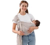 vrbabies Portabebés para recién nacidos a niños pequeños, ajustable, transpirable, de muselina de doble anillo, bufanda portadora, regalo ideal para nuevos padres (gris)