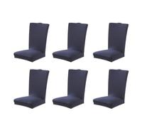 vreplrse 6 unids/set fundas para sillas sillas de elasticidad y superficie lisa con estilo funda de asiento de silla elástica de poliéster fácil de cuidar, Azul oscuro