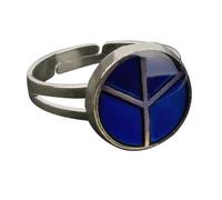 vreplrse Anillo de humor con cambio de color, dije único y ajustable con símbolo la paz, accesorio para cambiar la temperatura del dedo, para cualquier ocasión. Anillo humor con cambio color, dije