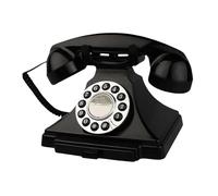 vreplrse Audiolibro de visitas Teléfono fijo Modelo Teléfono de escritorio Para recuerdos en bodas y celebraciones fijo Modelo escritorio Estilo antiguo, Negro, 22.5 x 16.4 x 18 cm