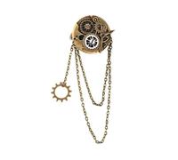 vreplrse Broche de borla elegante con engranaje de reloj que funciona clip para el cabello que complementa los trajes boda primavera y verano Broche borla con clip para el cabello engranaje