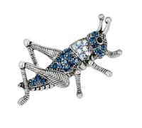 vreplrse Broche de saltamontes azul con diamantes de imitación para decoración ropa, moderno broche solapa, regalo boda para amantes la moda, accesorios joyería para ropa.