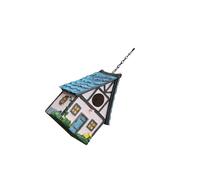 vreplrse Casa de pájaros Colgante Estilo rústico para jardín, Ideal para protegerse del frío y la Lluvia. Ideal para pájaros Que Buscan un Lugar cálido y Protegido, Rosa, 14.2 x 12.5 x 20.5 cm