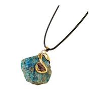 vreplrse Collar de Regalo de Cristal de sabiduría para el día de San Valentín, Collar de Piedras Preciosas, Regalo de Piedra de Cristal, Collar de Cristal de Renacimiento, Elegante, apatita Azul