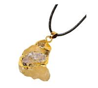 vreplrse Collar de regalo de cristal de sabiduría para el día de San Valentín, collar de piedras preciosas, regalo de piedra de cristal, collar de cristal de renacimiento, elegante, Topacio