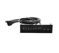 vreplrse Concentrador USB Multifuncional de Velocidad Fácil integración en computadoras de Escritorio Concentrador de Panel Frontal USB de 25 Pulgadas, 4 Puertos 3.0 2.0, 163 x 105 x 53 mm