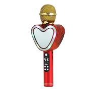 vreplrse Micrófono inalámbrico Altavoz Reducción de Ruido Reproductor KTV Efecto de Sonido Luces en Forma de corazón Micrófono para grabación Transmisión en Vivo, Rojo