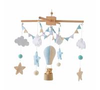 vreplrse Móvil de Para madera para cuna de bebé, caprichoso, hecho con decoración bolas fieltro para promover un sueño tranquilo para bolas fieltro, joyería creativa con campana para cama