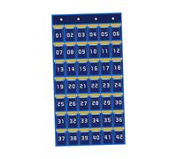 vreplrse Organizador de Bolsillo para artículos Diversos, Organizador de alfabetización Infantil, tareas organizativas prácticas, Bolsillo Sencillo y rápido para el Aula, 42 Bolsillos Azules