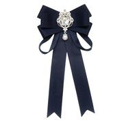 vreplrse Pajarita para mujer, pajarita con lazo, corbata para niñas, corbata para uniforme, blusa, camisa, rojo oscuro, Azul marino, 11 x 22 cm