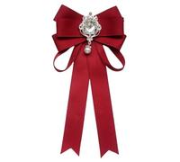 vreplrse Pajarita para mujer, pajarita con lazo, corbata para niñas, corbata para uniforme, blusa, camisa, rojo oscuro, rojo oscuro, 11x22cm