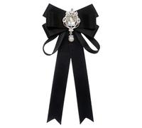 vreplrse Pajarita para mujer, pajarita con lazo, corbata para niñas, corbata para uniforme, blusa, camisa, rojo oscuro, Negro, 11 x 22 cm