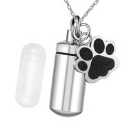 vreplrse Servicios de Recuerdo para urnas de Cenizas Mascotas Urna para Mascotas Contenedor Recuerdo cremación Acero Premium Que Proporciona un Duradero Urnas Cenizas, Colgante, 2.8 x 1.1 cm