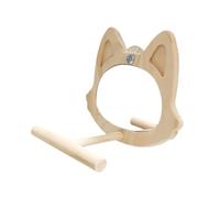 vreplrse Soporte para Loros, Juguete Interactivo para Loros Que Ofrece oportunidades Divertidas y de Entrenamiento de Equilibrio para pájaros, Soporte Espejo para Madera, Espejo para pájaros con