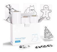 Vretti 3 Rollos Papel Termica, 57 x 30 mm, Papel Térmico Autoadhesivo, para mini Impresoras TP6-S/TP2-Y/TP6, Ideal para Foto, Estudio, Diario, Nota, Lista, blanco