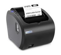 vretti Impresora de Recibo Térmica, Tikitera 80mm con Cortador de Velocidad Alta de 300 mm/s ESC/POS USB/Serial/LAN Compatible con Windows/Mac