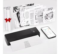 vretti P83 Impresora Portátil A4 Impresora Térmica Portátil A4 para Viaje Conexión Bluetooth para Smartphones Compatible con Android/iOS, Impresora de Viaje para el Hogar Aprendizaje Negro
