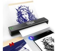 vretti Termocopiadora Tattoo Bluetooth, Impresora Termica Tatuajes, Máquina Stencil con 5 Hojas Hojas Papel de Transferencia, Compatible con Android & iOS