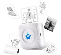 vretti TP2-Y Mini Impresora térmica de Mano Compatible con Android e iOS con 1 Rollo de Etiquetas, Impresora Bluetooth para iPhone, Lista de Trabajo, Notas, Fotos, Bricolaje