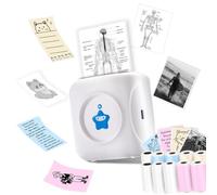 vretti TP2-Y Mini Impresora térmica de Mano Compatible con Android e iOS con 10 Rollos de Etiquetas, Impresora Bluetooth para iPhone, Lista de Trabajo, Notas, Fotos, Bricolaje