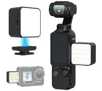 VRIG FD-02 Mini luz magnética de vídeo con parche de metal para DJI Osmo Pocket 3, 3000K-6000K USB-C cámara de acción luz de llenado para DJI Osmo Action 5 Pro/4/3, Pocket 2 y jaulas (Negro)