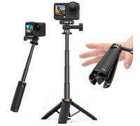 VRIG TP35 - Mini trípode extensible para cámara DJI Osmo Action 6/5Pro/4/3, soporte de trípode Vlog, agarre automático de bolsillo, trípode pequeño para cámara Insta360 X5/X4/X3/, Xtra Muse